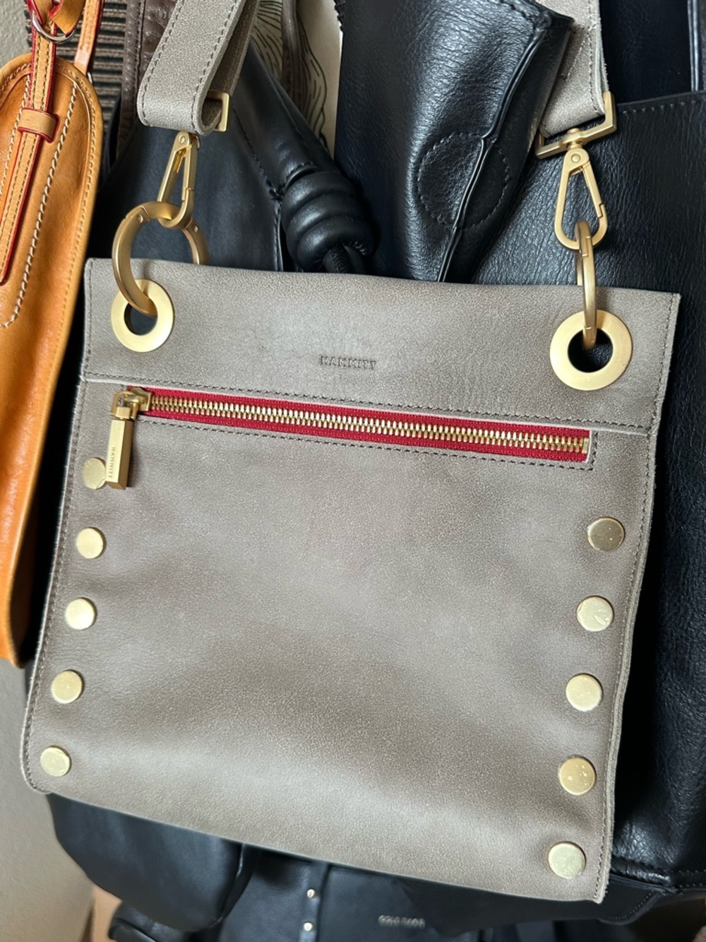 NWOT Hammitt $425 Tony Medium Pewter Leather Shoulder Crossbody Bag - Picture 4 of 16